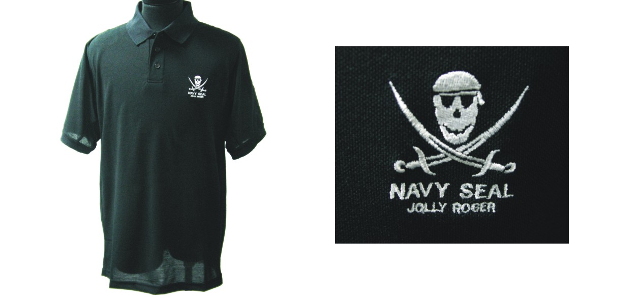 25001 Polo Shirt (Navy Seal Jolly Roger)