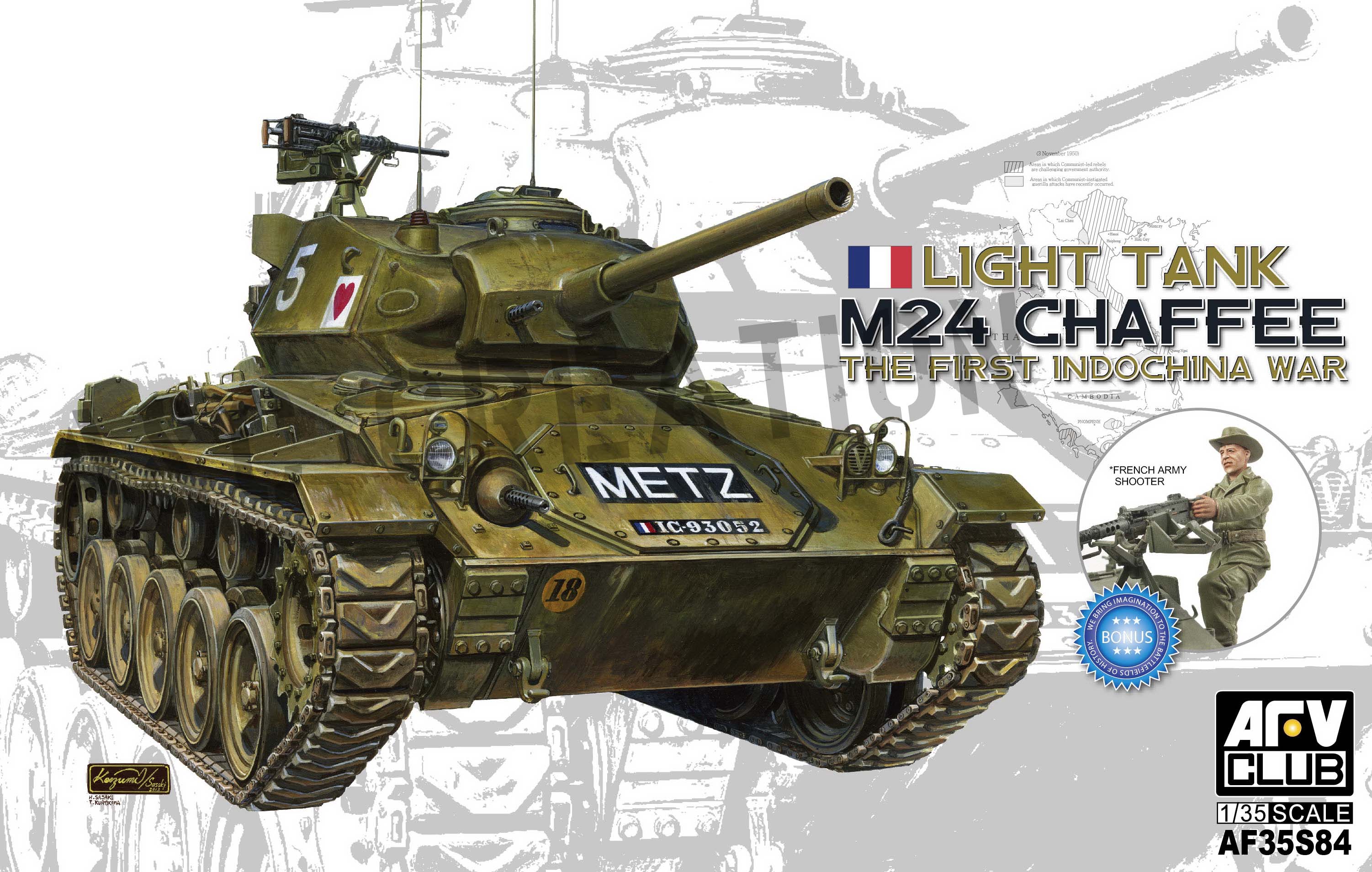 AF35S84 M24 Chaffee Light Tank - The First Indochina War