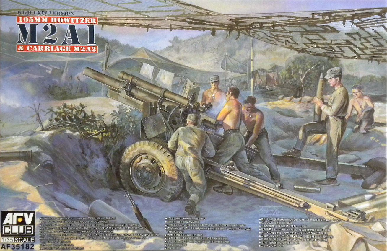 AF35182 WWII Late Version 105mm Howitzer M2A1 & Carriage M2A2
