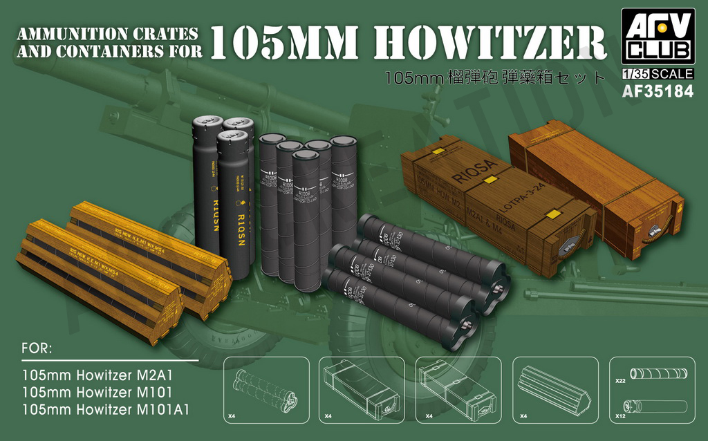 AF35184 Ammunition Crates and Containers for 105mm Howitzer